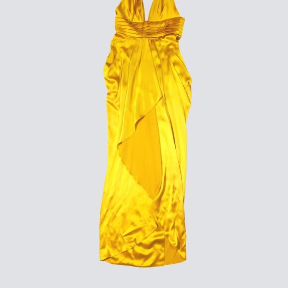 Catherine Malandrino 100% Silk Golden Liquid Maxi Dress Sz 4 - Picture 2 of 15